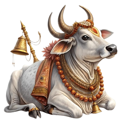 A rescued cow at the Gaushala