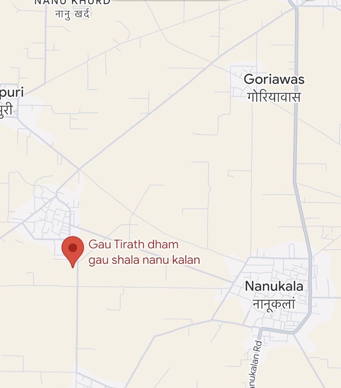 Map location of the Gaushala